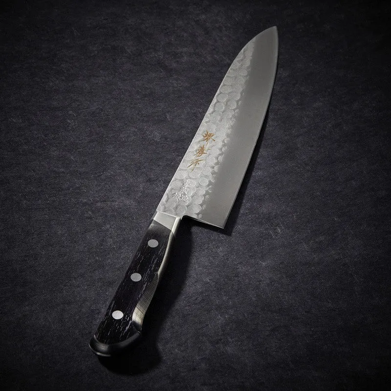NISHIKIDORI Couteau Chef 200 mm lame martelée inox