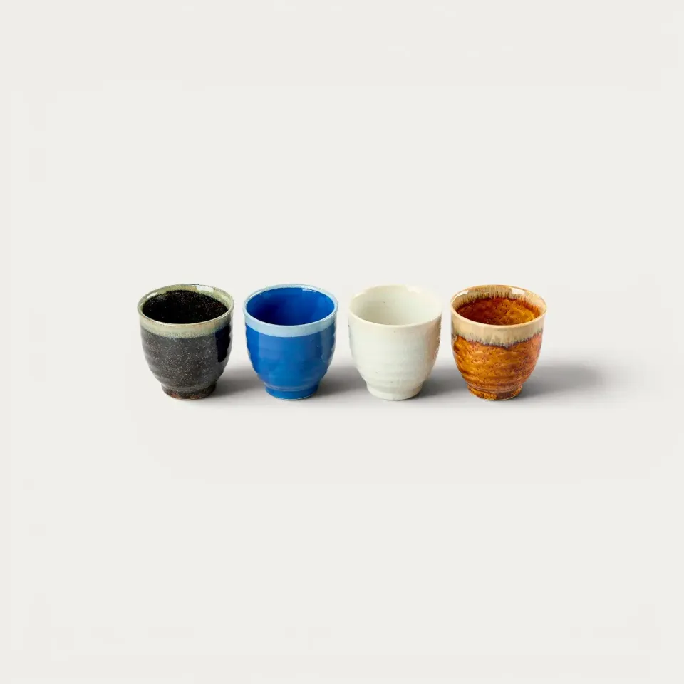 NISHIKIDORI Coffret 4 Tasses Thé 7,6 cm Assorties