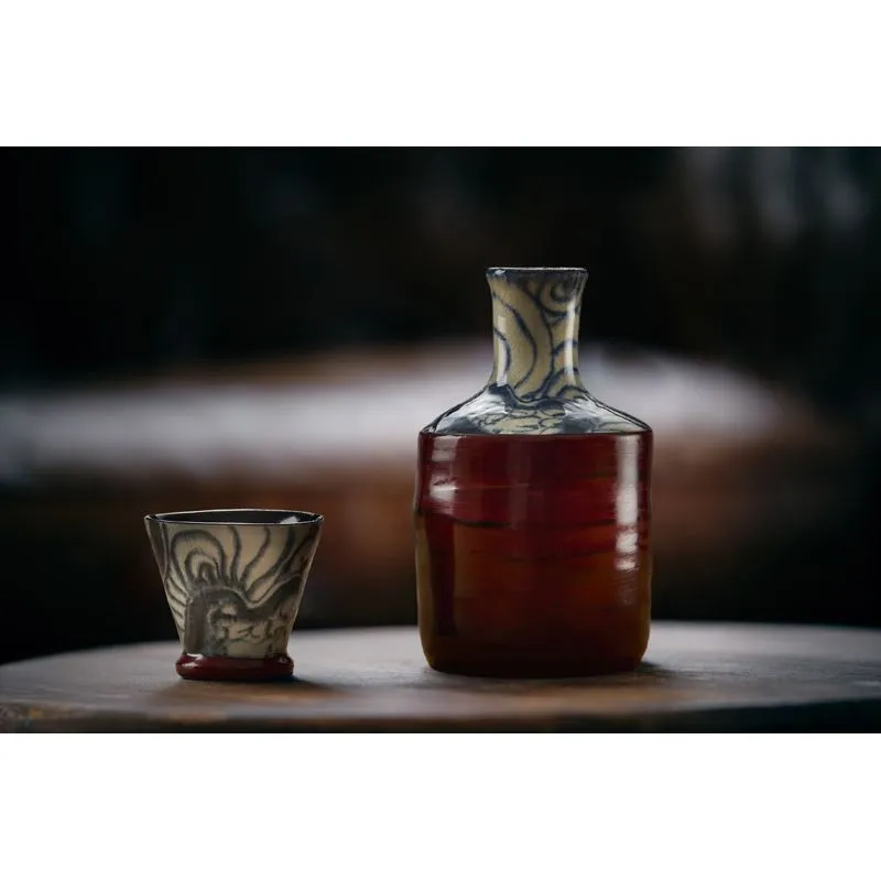 Nishikidori Mino Tokkuri fiole à saké artisanale chaud-froid