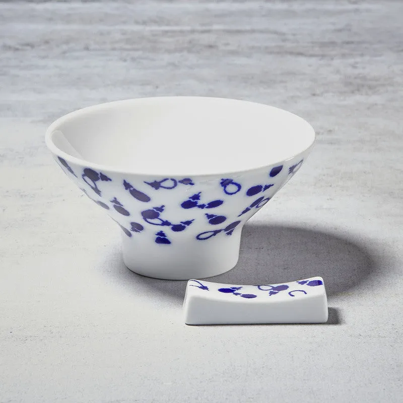 NISHIKIDORI Nikko 2 bols à riz chanvre Daimyo porcelaine