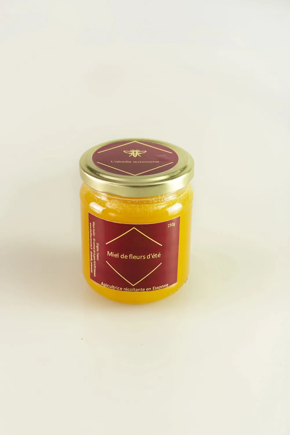 L'Abeille autonome miel fleurs d'été pot 250g liquide floral