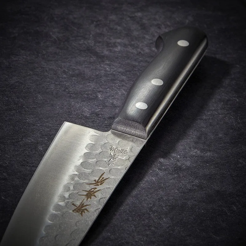Nishikidori couteau Santoku lame martelée 165mm inox