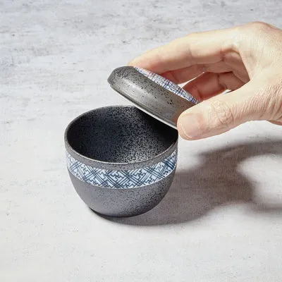 Nishikidori Chawan-Mushi Black Crystal bol noir