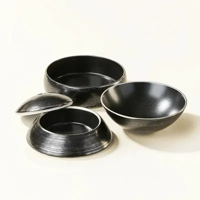 Nishikidori Jubako Bento 3 Étages Kuroyuginhake Rond