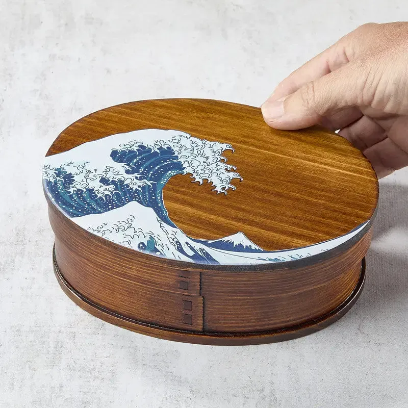 Nishikidori Hokusai boite bento laquee 700 ml vague