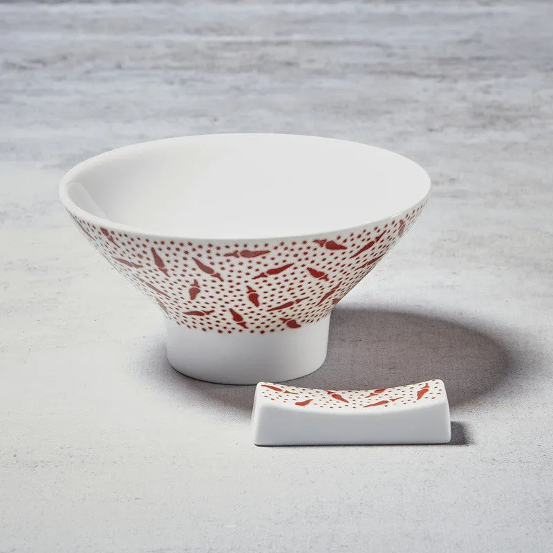 NISHIKIDORI Nikko 2 bols à riz chanvre Daimyo porcelaine