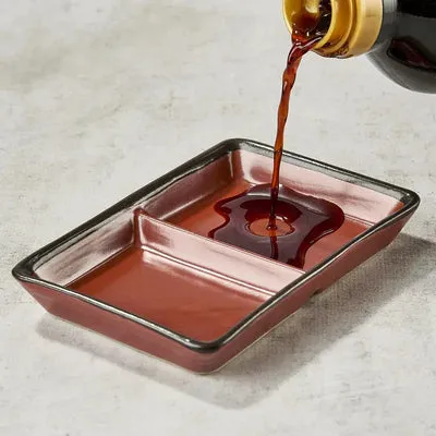 Nishikidori coupelle sauce soja laquée rouge vermillon