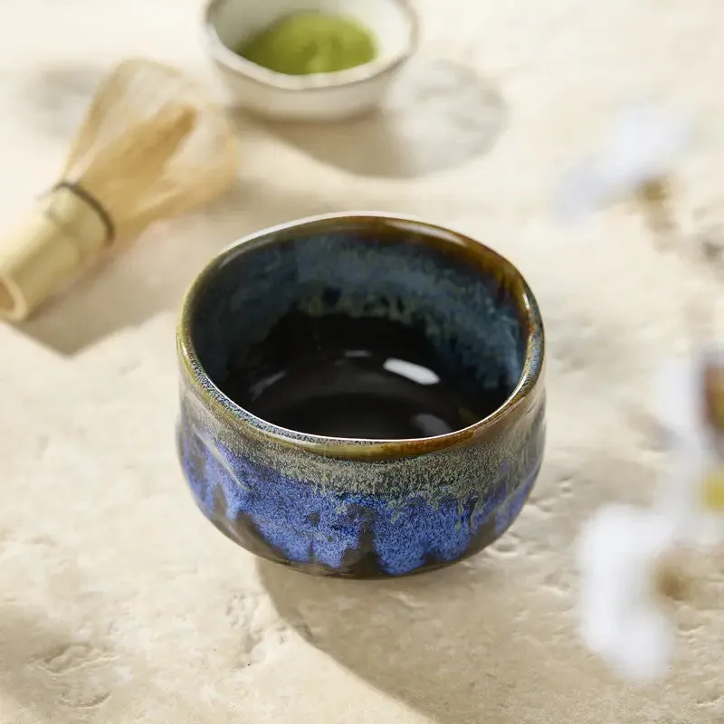 Nishikidori Black & Blue Bol Matcha Chawan large