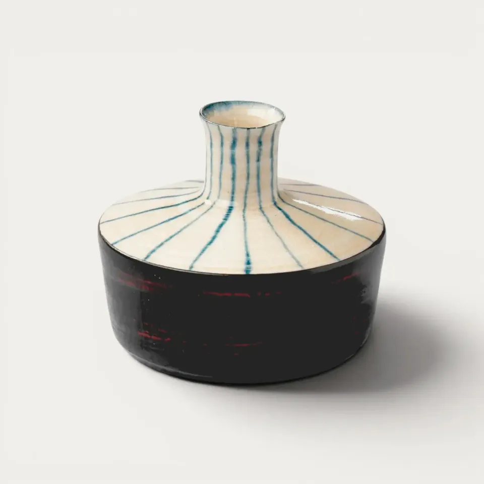 Mino Tokusa Black Tokkuri carafe saké artisanale