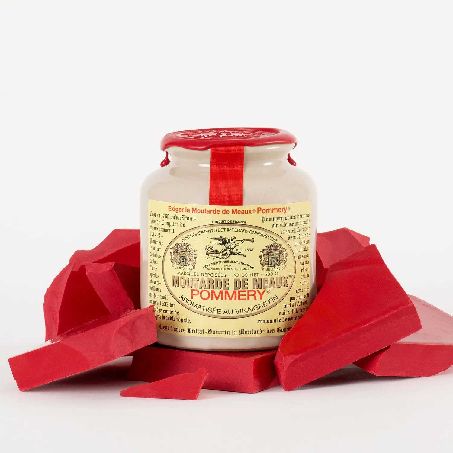 Pommery Moutarde de Meaux cirée 500g grains douce