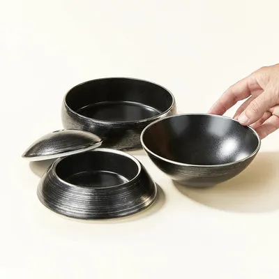 Nishikidori Jubako Bento 3 Étages Kuroyuginhake Rond
