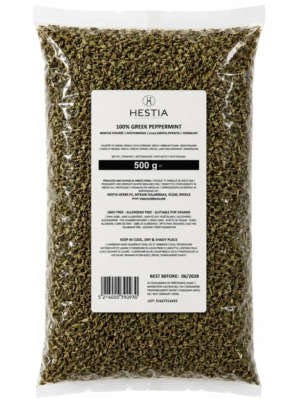 Hestia Herbs Menthe Poivrée herbe séchée 500 g fraîche