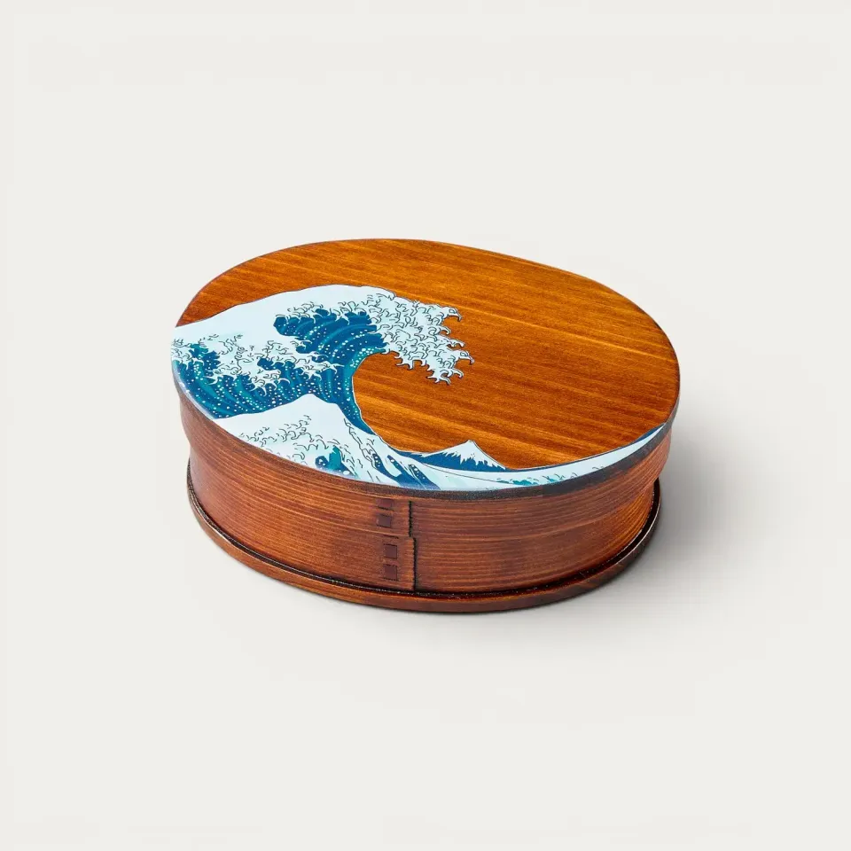 Nishikidori Hokusai boite bento bois 700 ml laquee