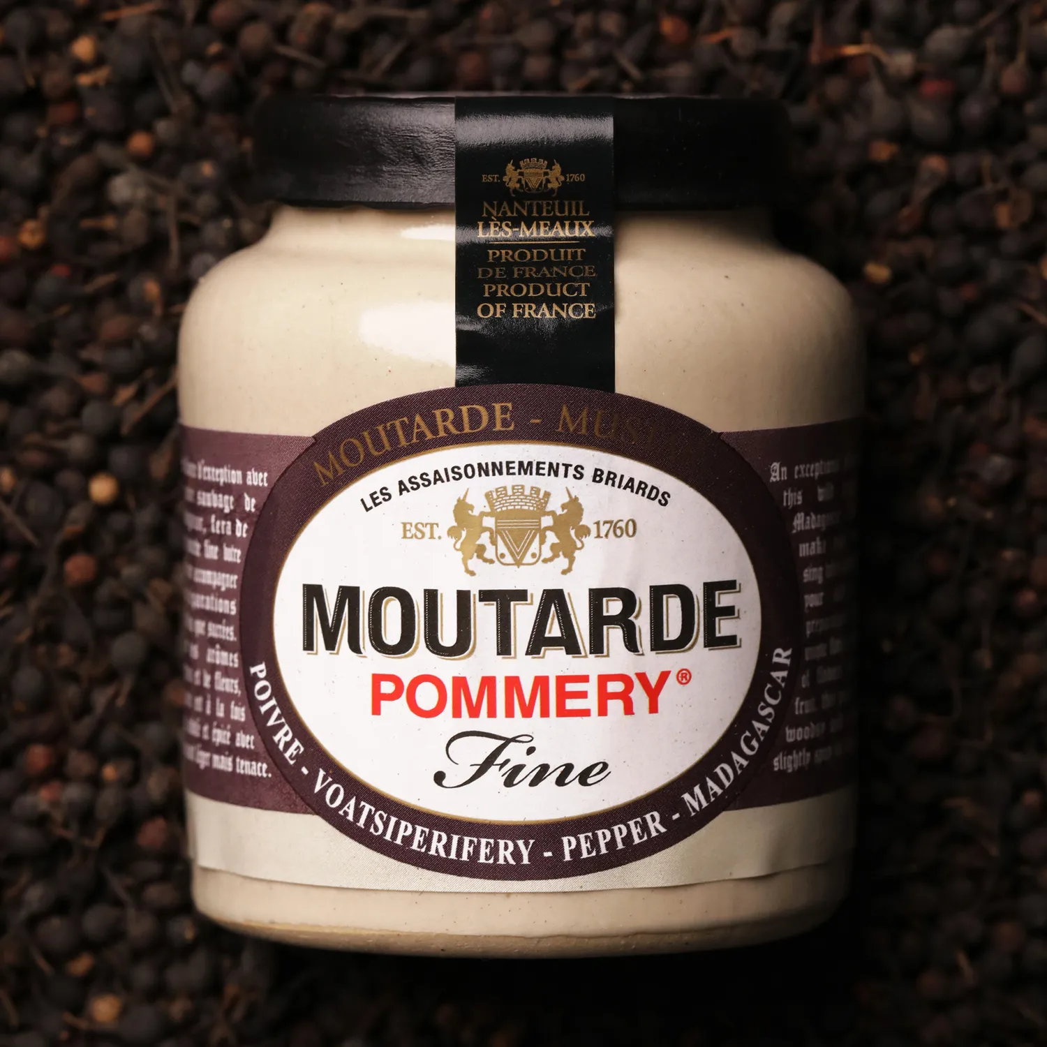 Pommery moutarde poivre Voatsiperifery 100g boisée