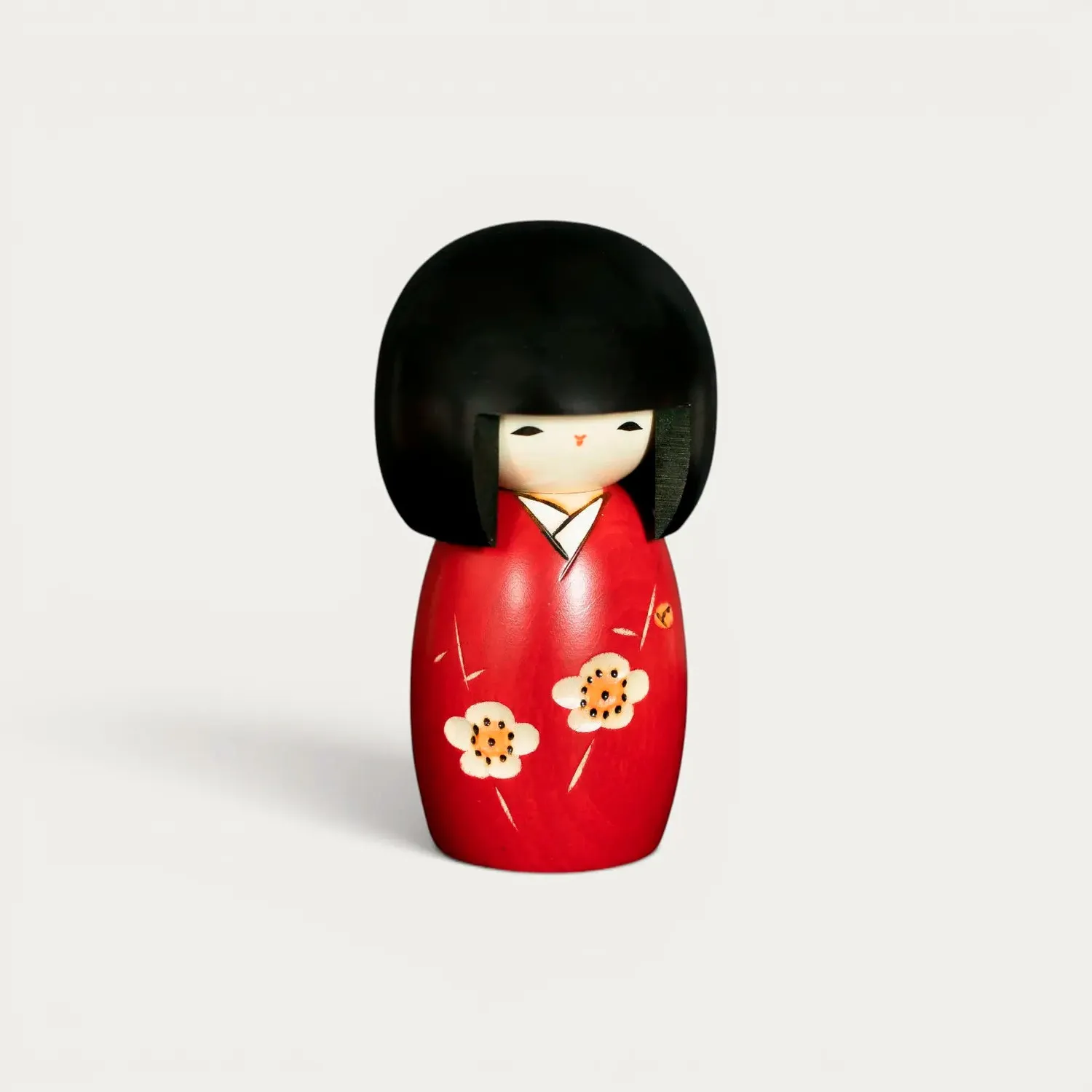 Nishikidori Kaika kokeshi fleurie dorée bois Tohoku