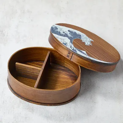 Nishikidori Hokusai boite bento bois 700 ml laquee