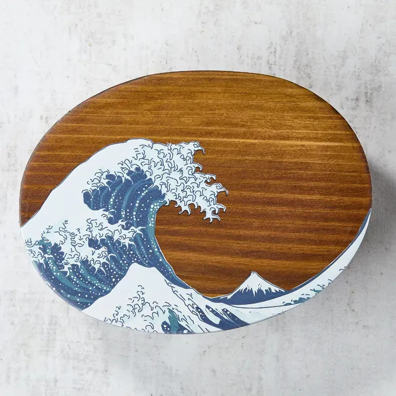 Nishikidori Hokusai boite bento laquee 700 ml vague
