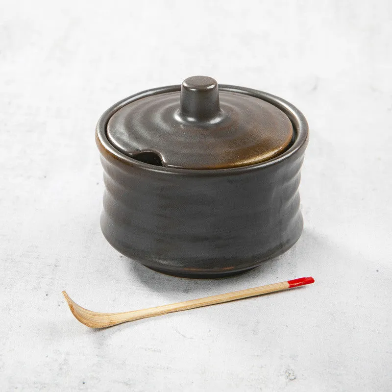 Nishikidori Yakishime pot à épices cylindrique