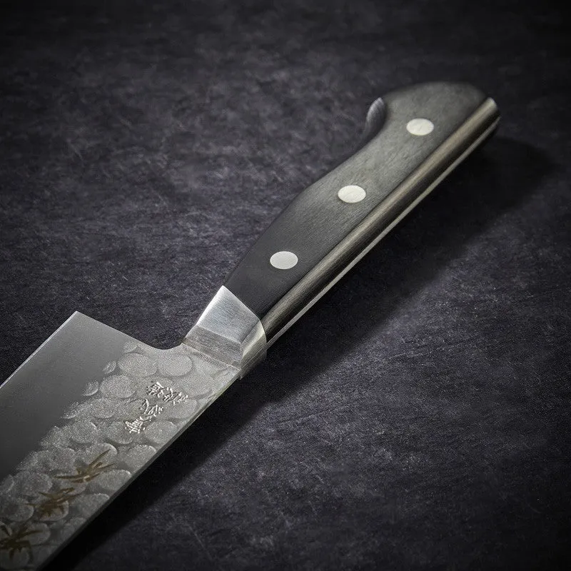 NISHIKIDORI Grand Santoku couteau lame martelée 180 mm