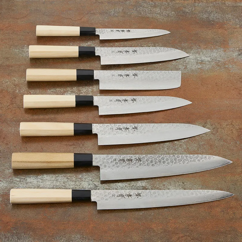 NISHIKIDORI Chef damassé 45 couches couteau 180 mm martelé