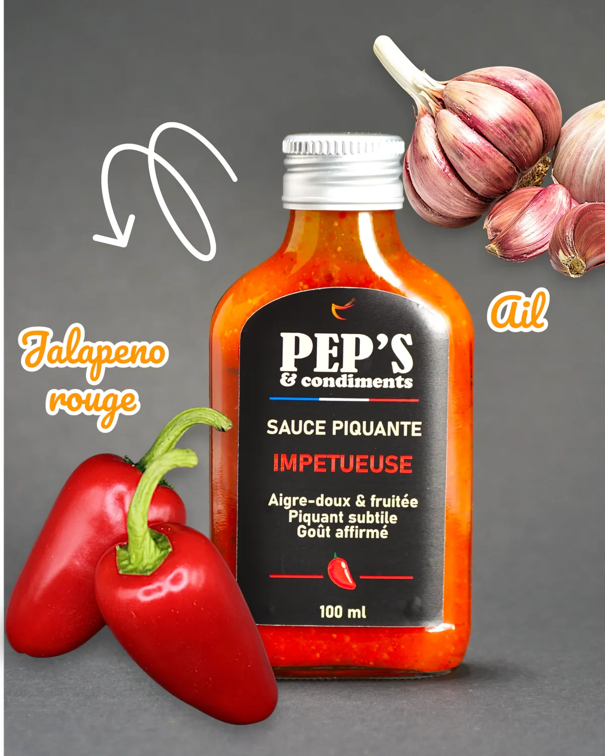 Pep's & condiments Impétueuse sauce piquante 100 ml jalapeño