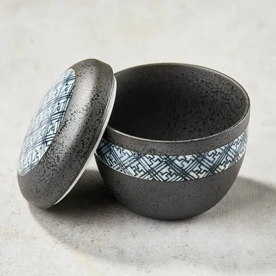 NISHIKIDORI Black Crystal bol chawan-mushi