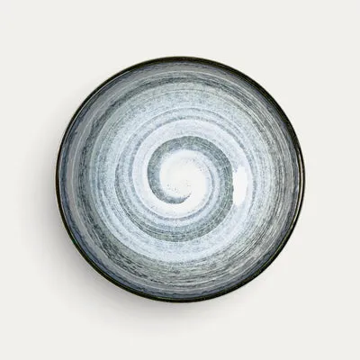 NISHIKIDORI Kuro bol ramen porcelaine 1300 ml vagues noires
