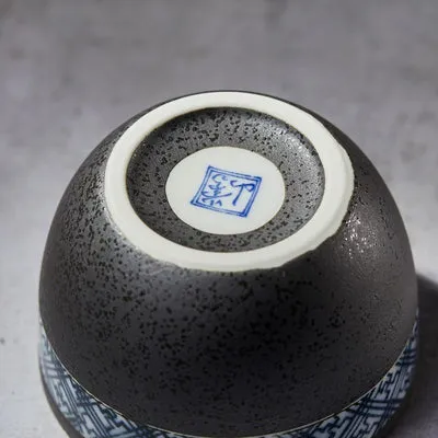 Nishikidori Chawan-Mushi Black Crystal bol noir