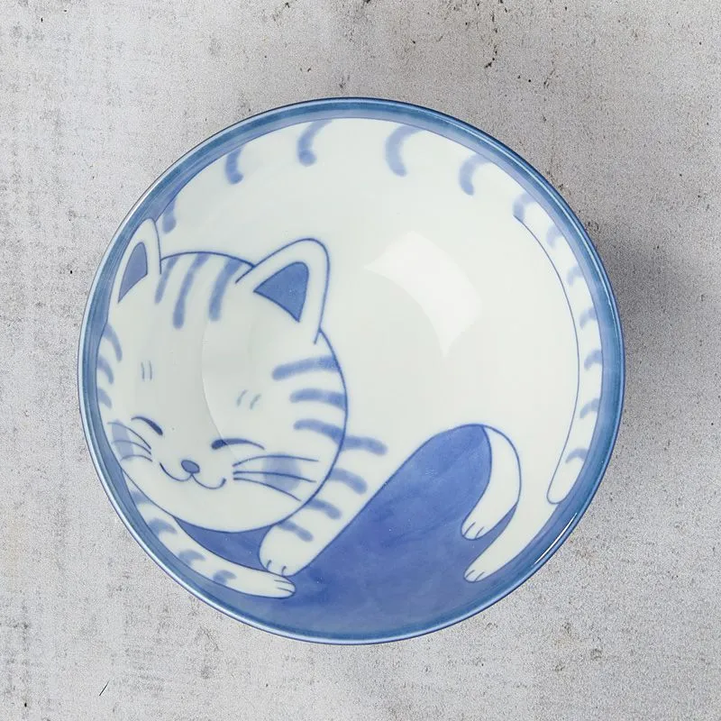 NISHIKIDORI Sieste Chat Bol à riz porcelaine Poisson