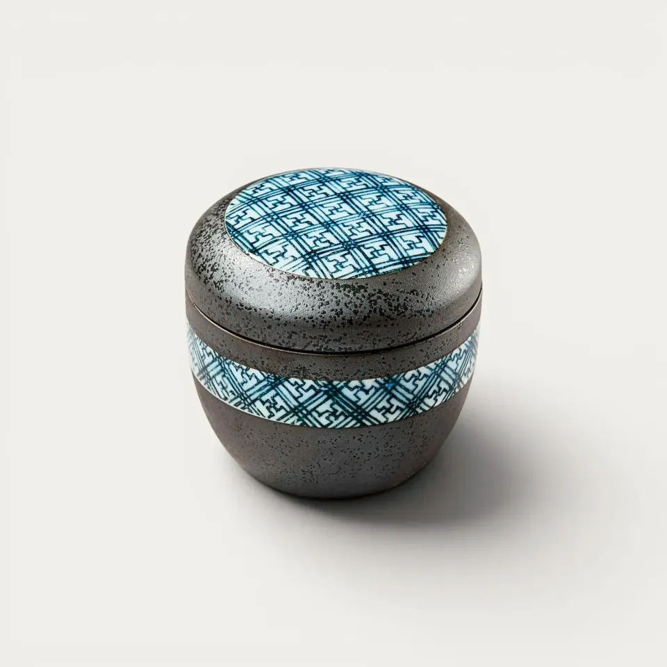 Nishikidori Bol chawan-mushi black crystal