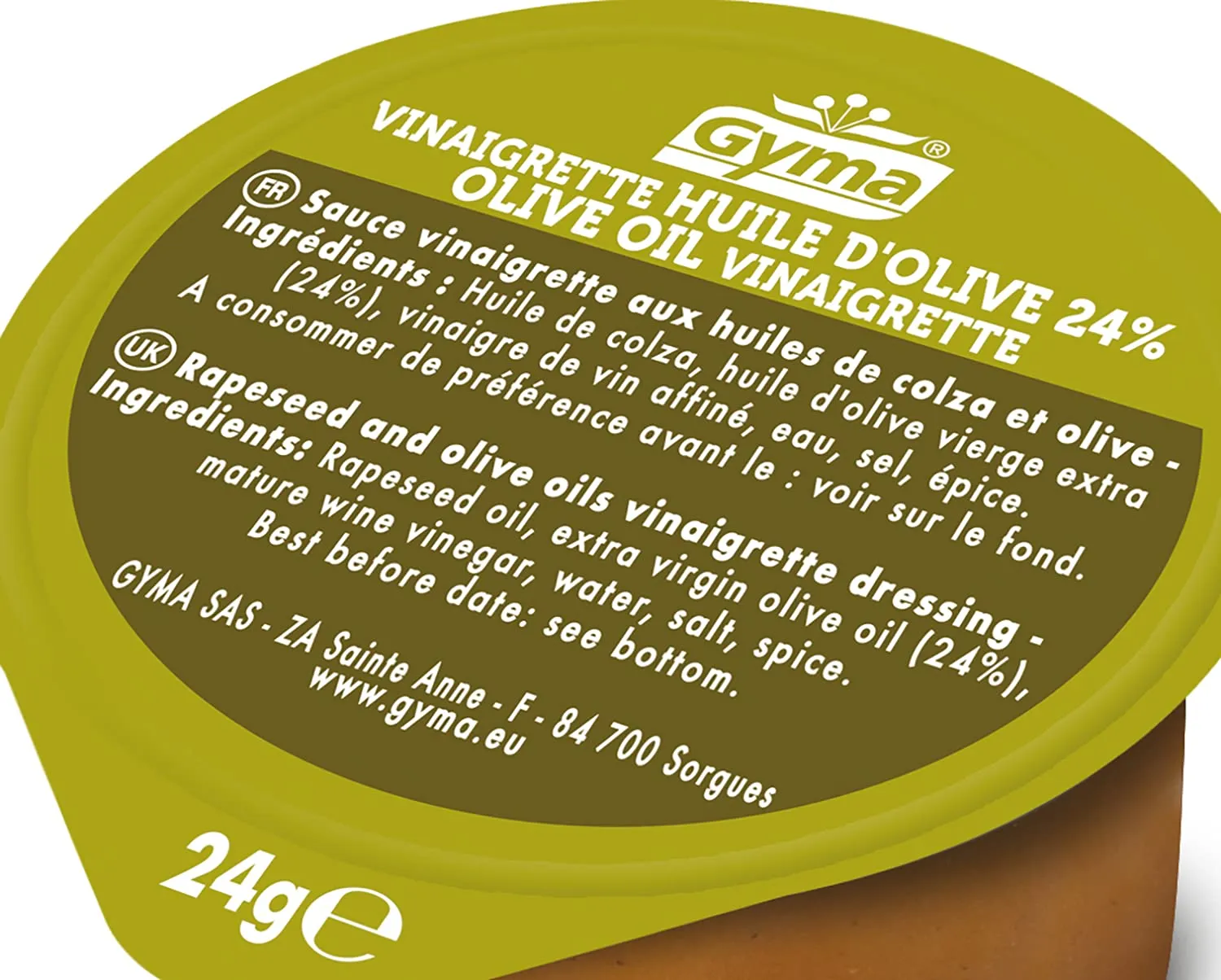 Gyma Vinaigrette huile d'olive coupelles 168x25ml
