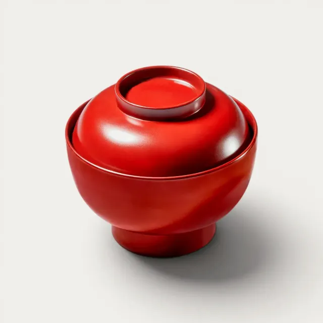 NISHIKIDORI Zouni bol miso rouge argenté laqué