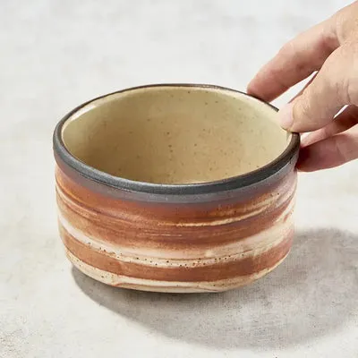 Nishikidori Akashino chawan matcha motif large épais