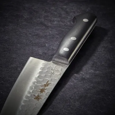 NISHIKIDORI Santoku couteau martelé 165 mm inox