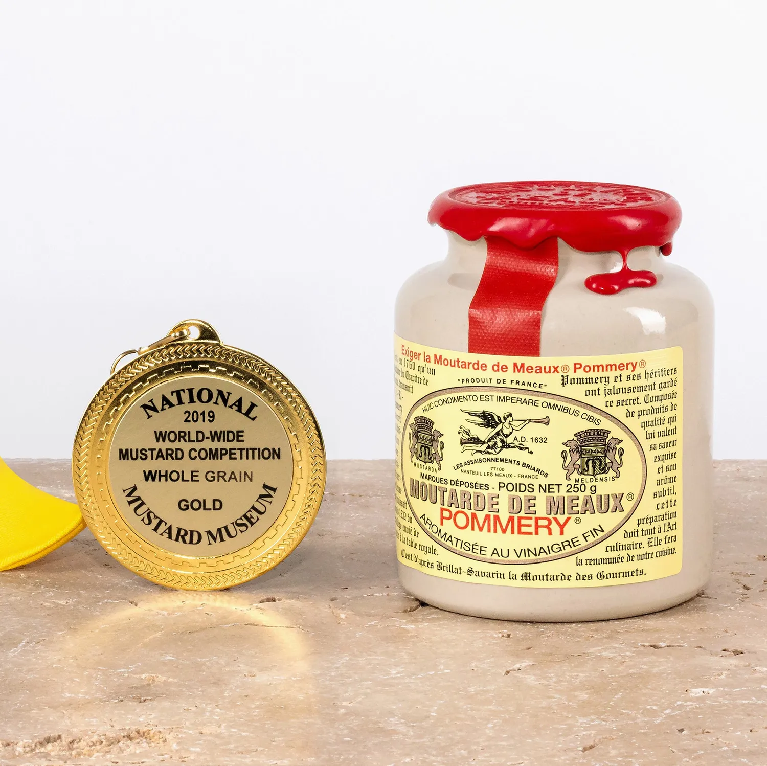 Pommery Moutarde de Meaux cirée 500g grains douce
