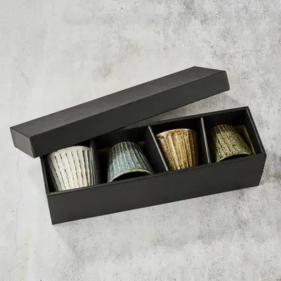 Nishikidori Shinogi verres 260 ml coffret 4 motif main