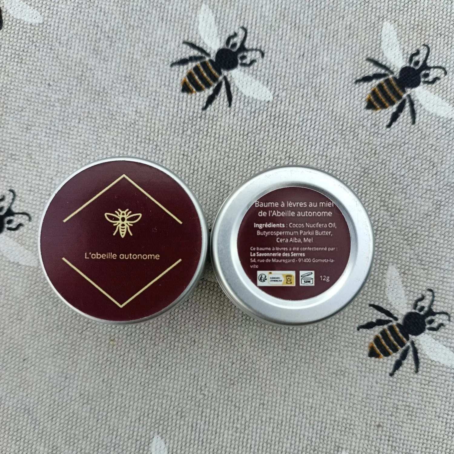 L'Abeille autonome baume à lèvres miel pot 12g karité coco