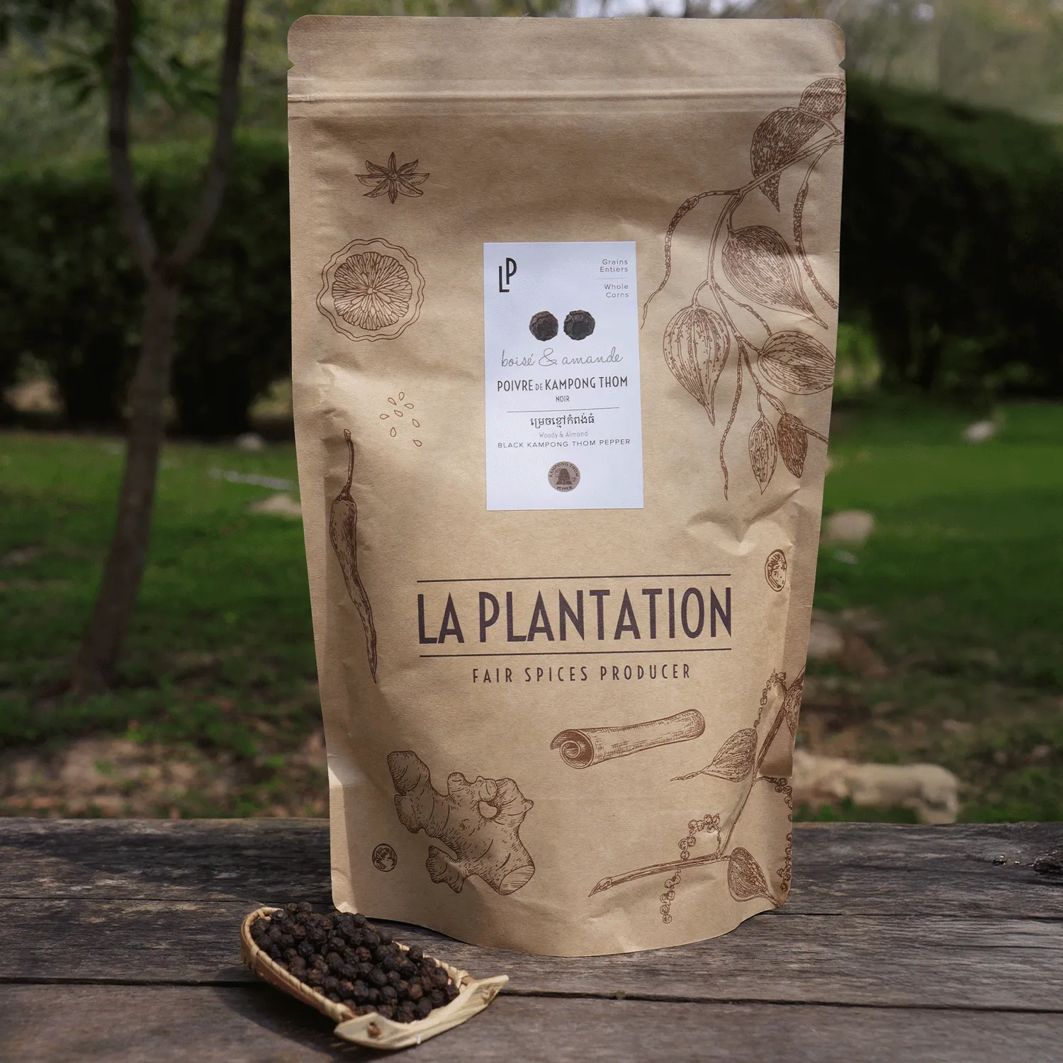 La Plantation Kampong Thom poivre noir grains fort