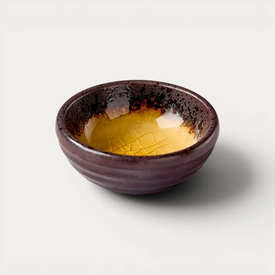 Nishikidori bol céramique émaillée ambre apéritif