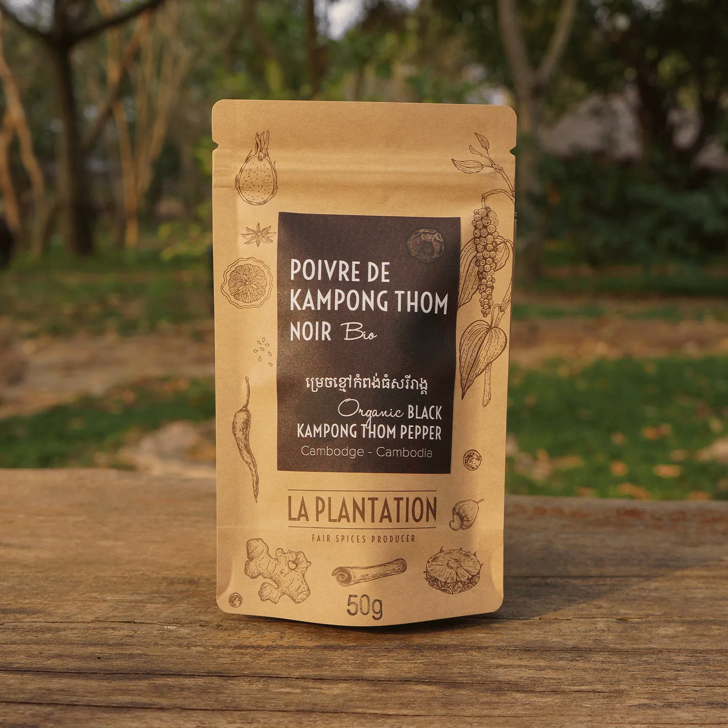 La Plantation Kampong Thom poivre noir grains fort