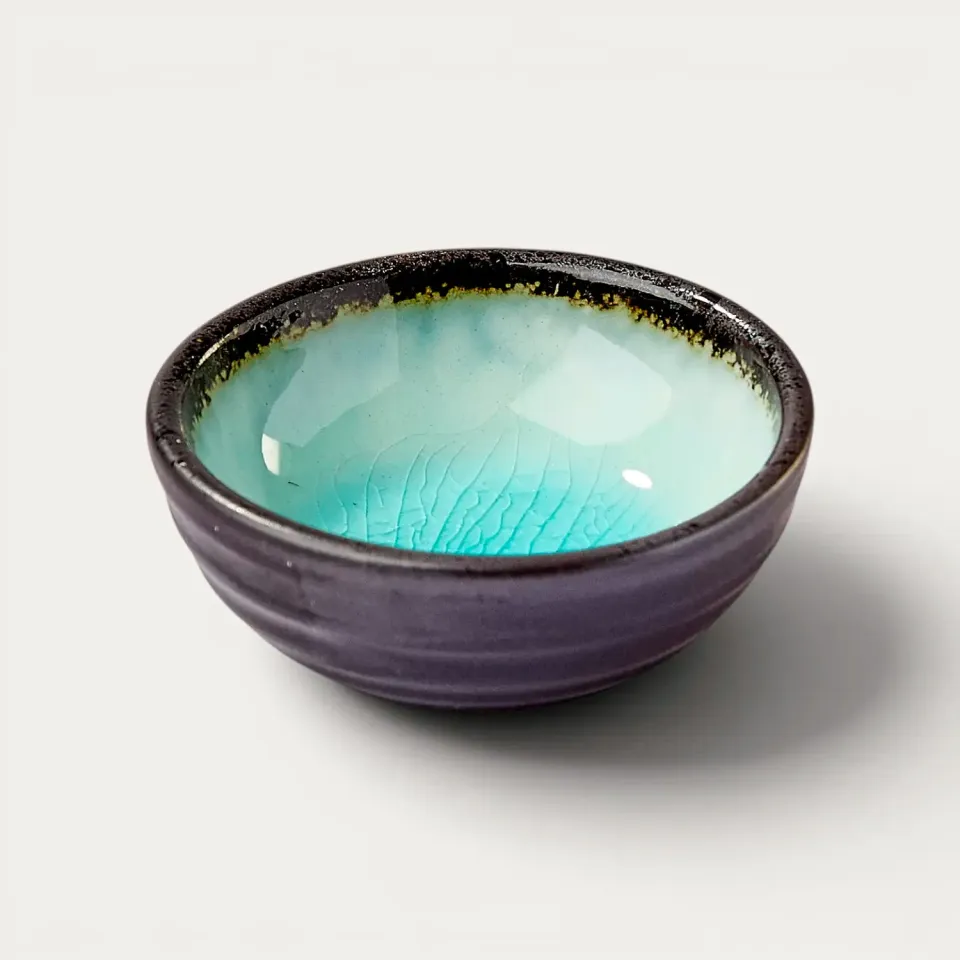 Nishikidori coupelle céramique bleu ciel émaillée