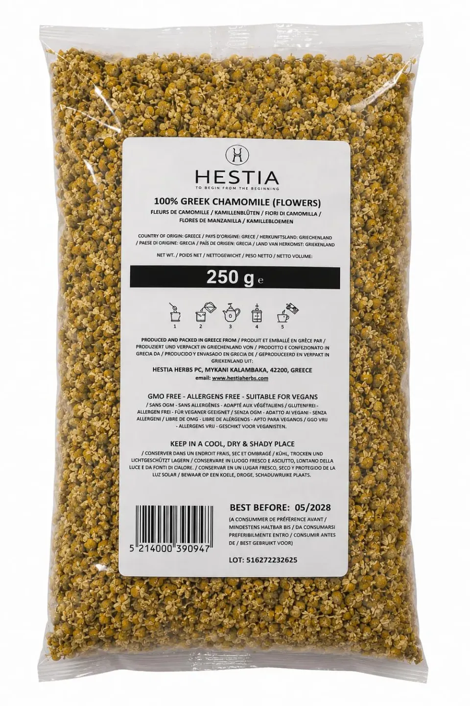 Hestia Herbs Camomille Grecque tisane 250g fleurs