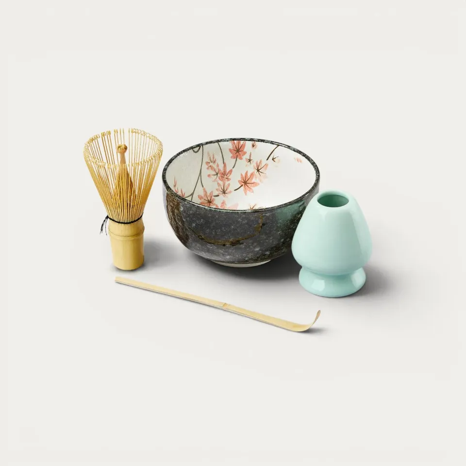 Nishikidori Feuilles d’Érable service matcha 4 pièces