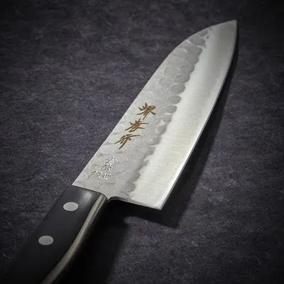 NISHIKIDORI Santoku couteau martelé 165 mm inox