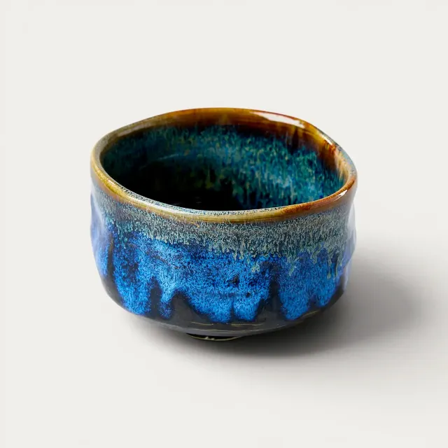 Nishikidori Black & Blue Bol Matcha Chawan large