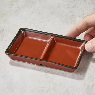 Nishikidori coupelle sauce soja laquée rouge vermillon