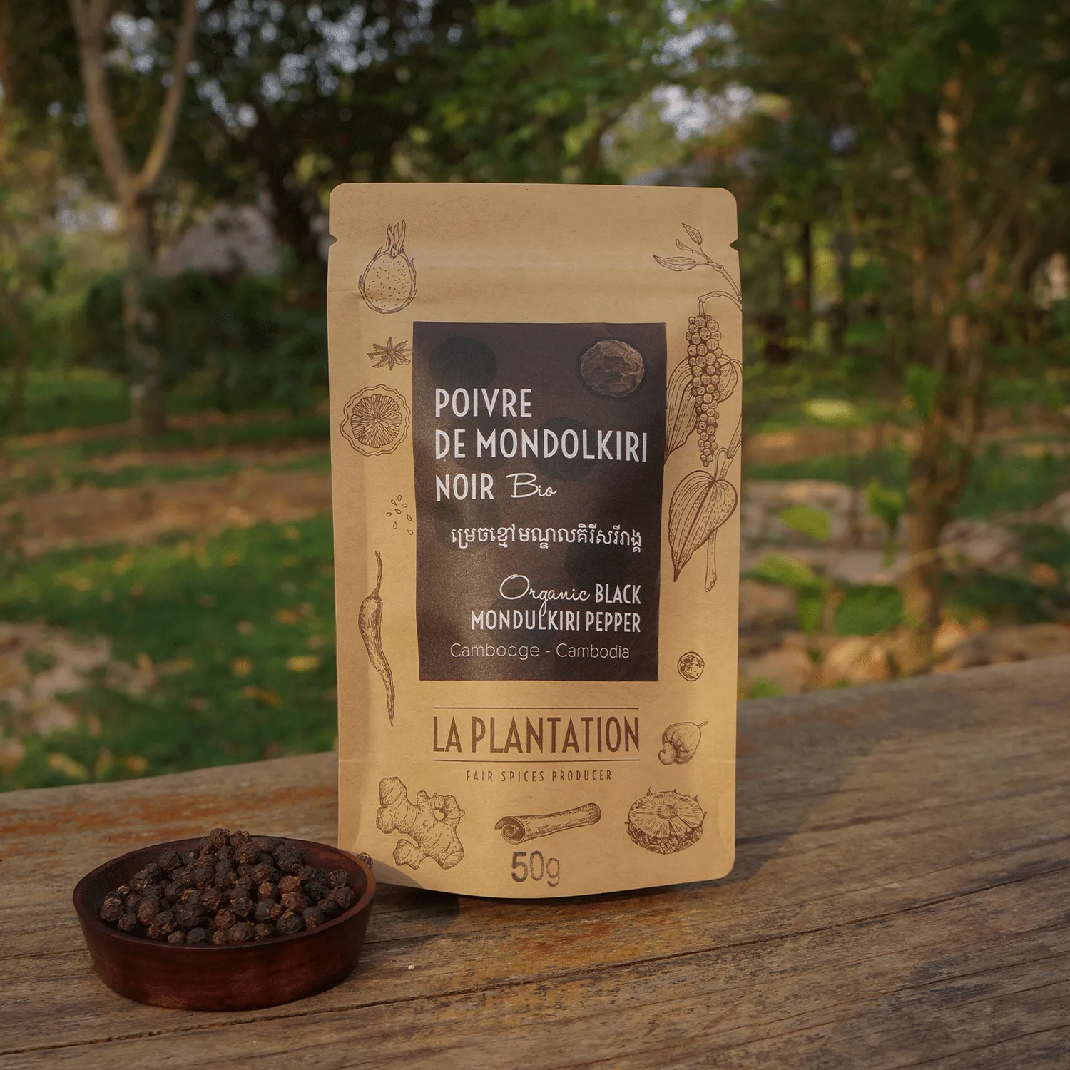 La Plantation Poivre de Mondolkiri noir grains entiers