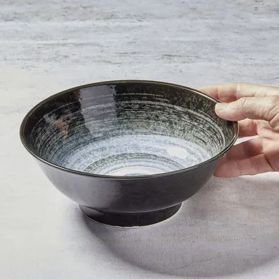NISHIKIDORI Kuro bol ramen porcelaine 1300 ml vagues noires