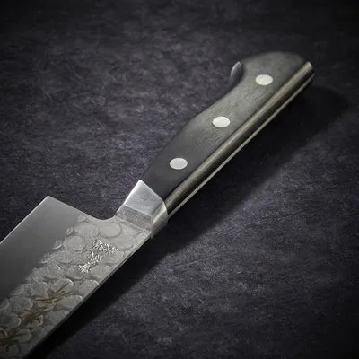 NISHIKIDORI Grand santoku couteau 180 mm lame martelée