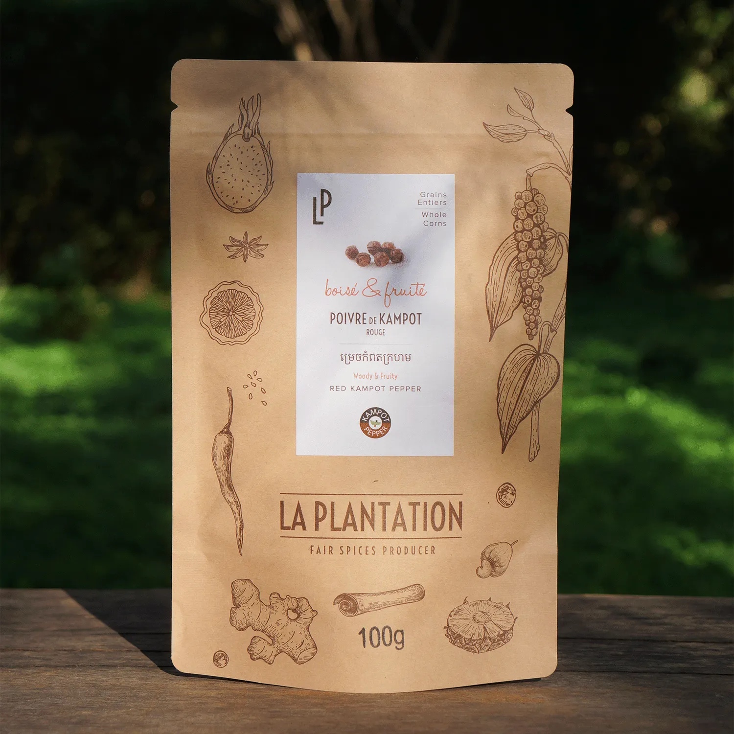 La Plantation Poivre de Kampot Rouge IGP grains fruités